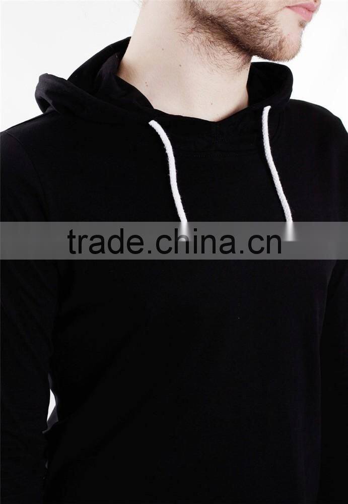 Fashion slim pullover black plain hoodie with ear dri fit hoodies