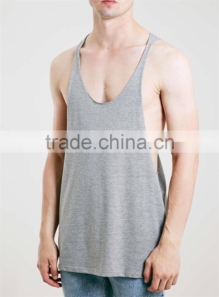 Trade assurance supplier plain grey stringer singlet for men