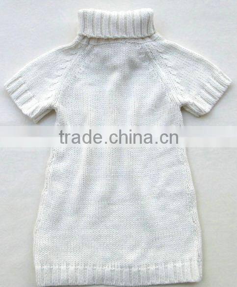 turtleneck short sleeved girls children knitted pullover