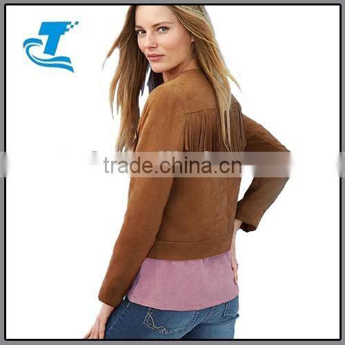 Spring Autumn Women Short Tassel Jacket