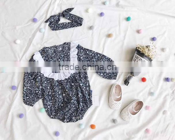 Classical Spring Autumn Girls Clothing Long Sleeve Cotton Rompers Toddler Jumpsuit