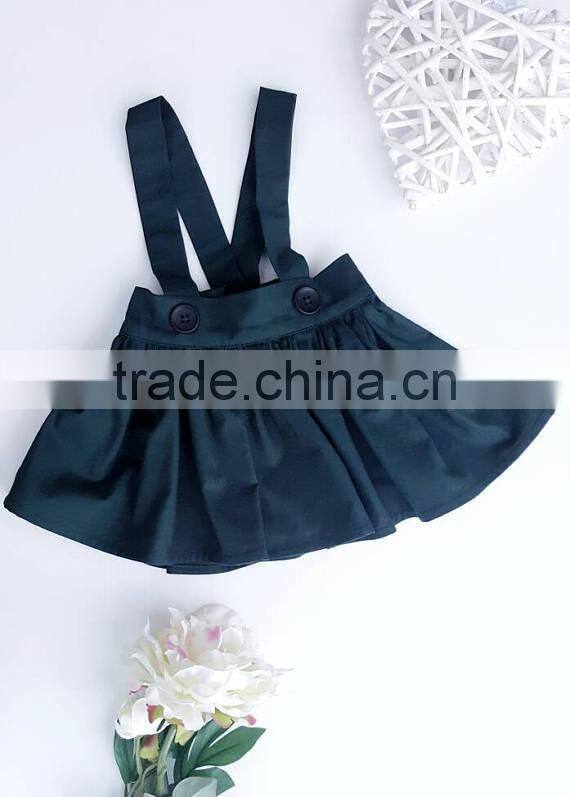 Floral top clothes long sleeve shirt match dark green suspender skirt and hat 3pcs for children