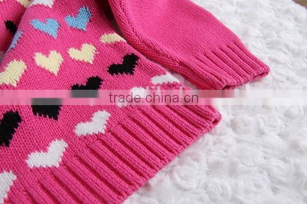 Fashion knitted heart jacquard pullover sweater