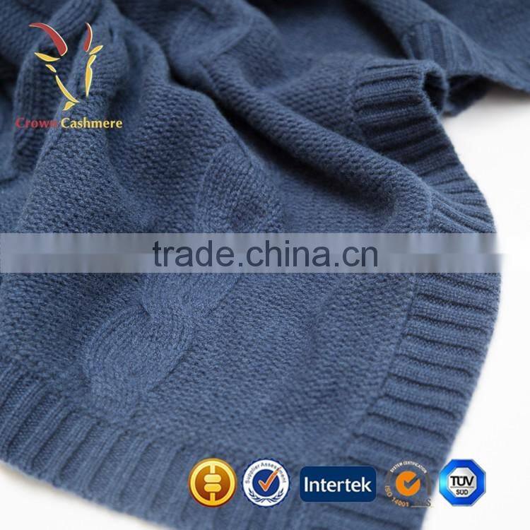 Pure Cable Knitted Cashmere Blanket Knit Cable Baby Blanket