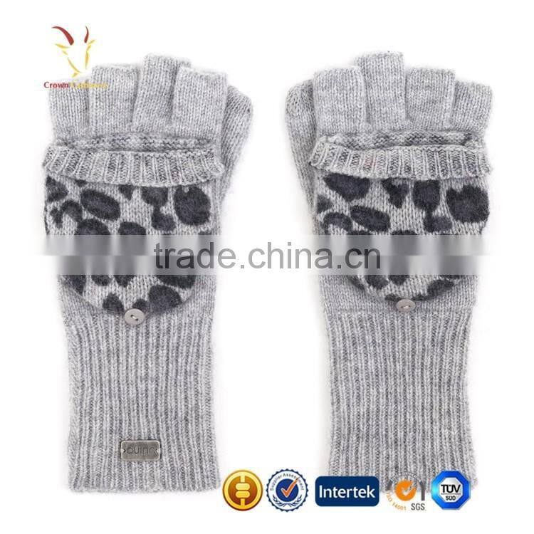 Knitted Gloves Warm Custom Winter Women Half Finger Fancy Gloves