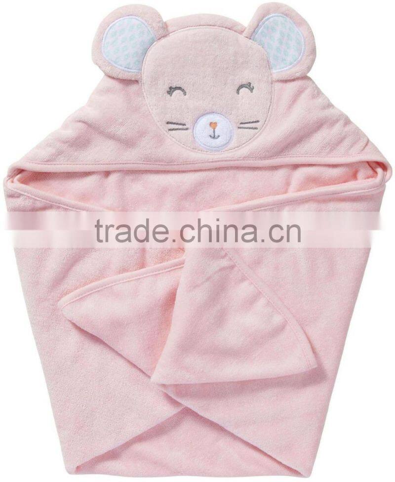 Custom animal design baby hooded towel poncho
