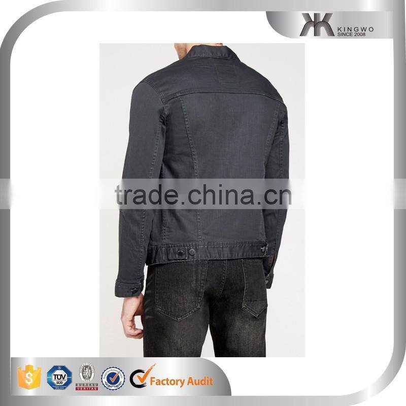 custom stone washed gray denim jacket designer faded jean jacket