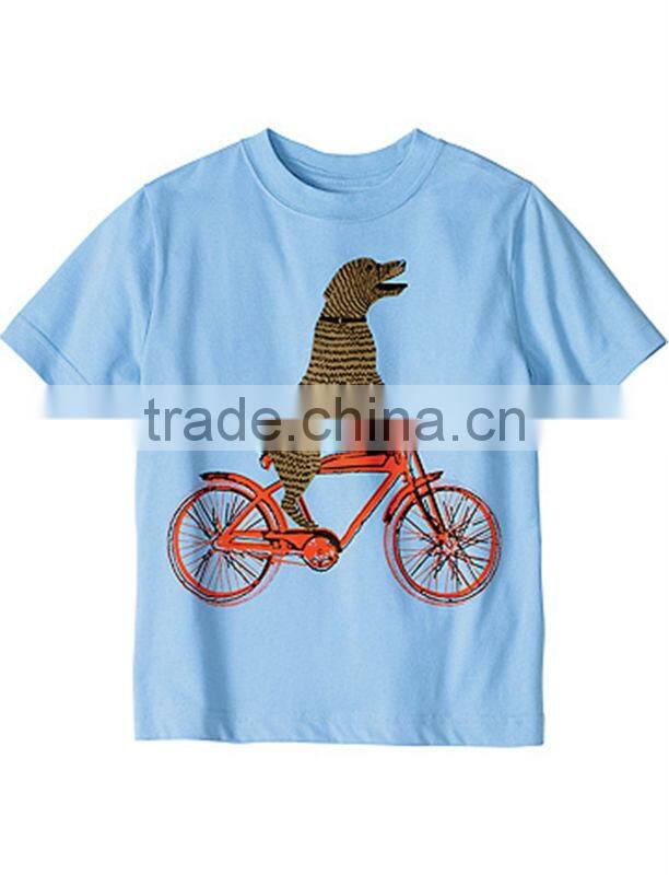 BOYS DOG EMBROIDERED T SHIRT