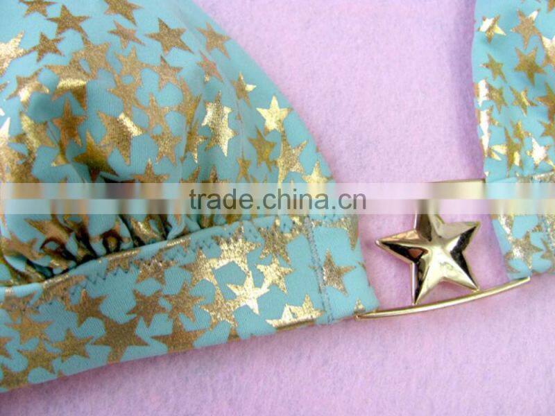 M866 dingyang fashion sexy latest metal five star split bikini swimwear