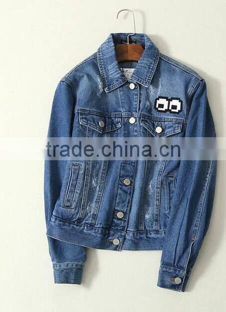 Runwaylover EY1025C Europe Style 2016 Women Fashion Embroidery Denim Jackets