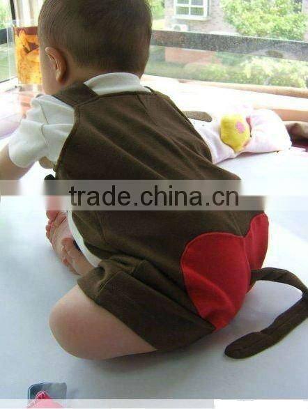 2 pc set Chef modeling Romper monkey Romper overalls + Short Sleeve T-Shirt, baby clothing set