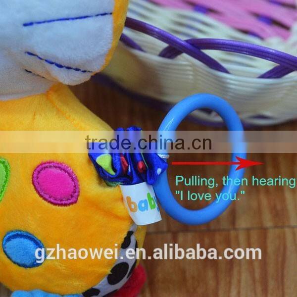 Colorful shaking Plush toys baby educational stuffed & plush toy baby bed hanging toy