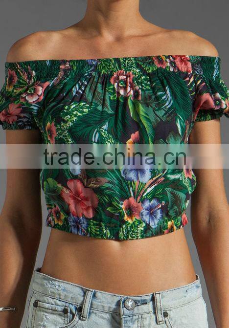 elastic neckline and waist top