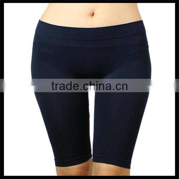 Seamless Solid Stretch Shorts Spandex Leggings Yoga Biker Exercise black color