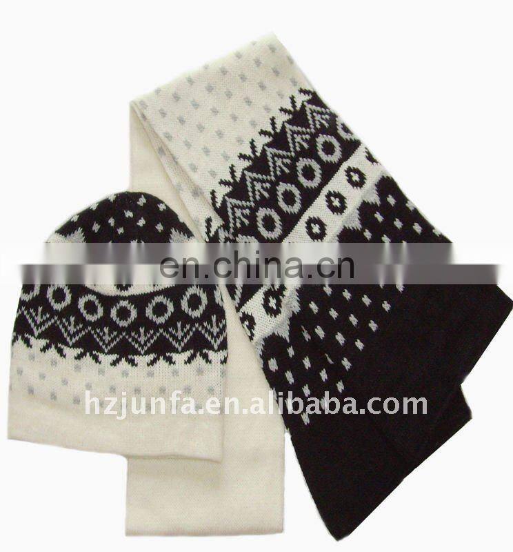 newest fashional design hot popular knitted hat scarf set