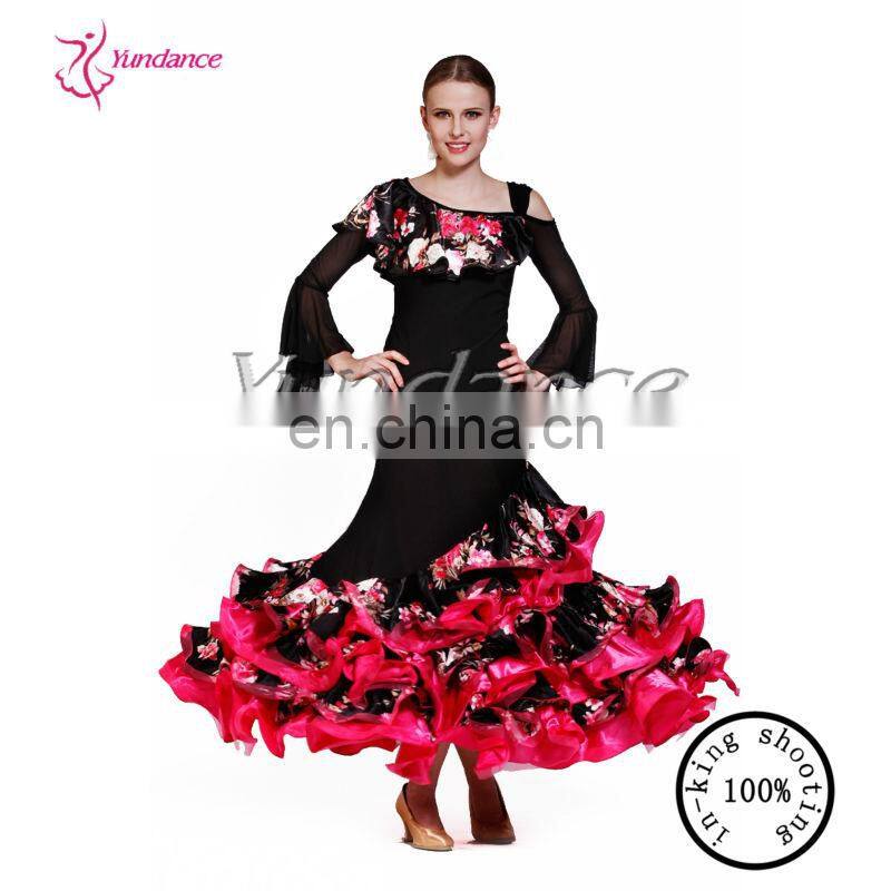 women flamenco dress spanish for ballroom dance AB035