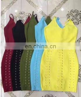Amigo 2017 new style mini strap backless XXX bandage dress sexy low cut evening dresses for women party wear