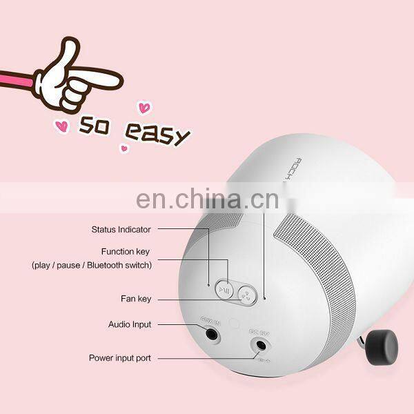 New portable 2 in 1 bluetooth speaker with mini fan,wireless bluetooth speaker for Android and IOS