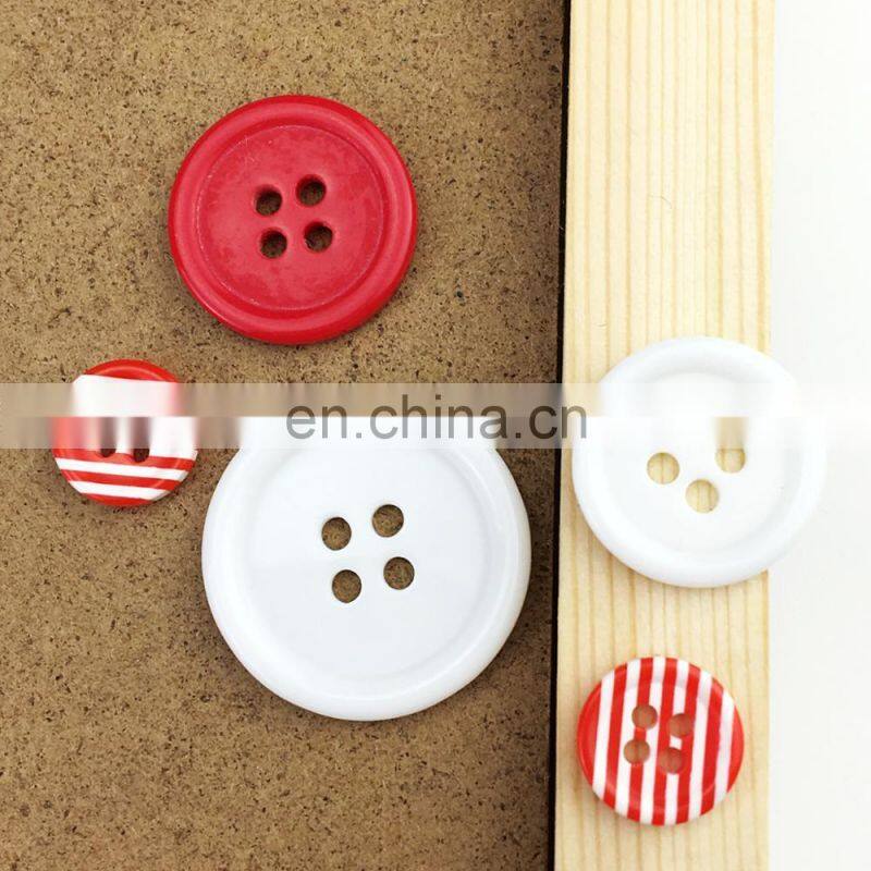 new design high quality red plastic resin buttons for cloths