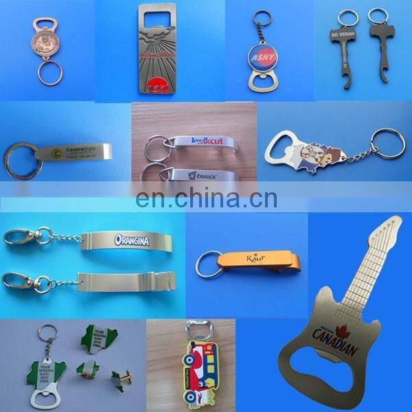 custom enameled company logo metal bottle opener keychian