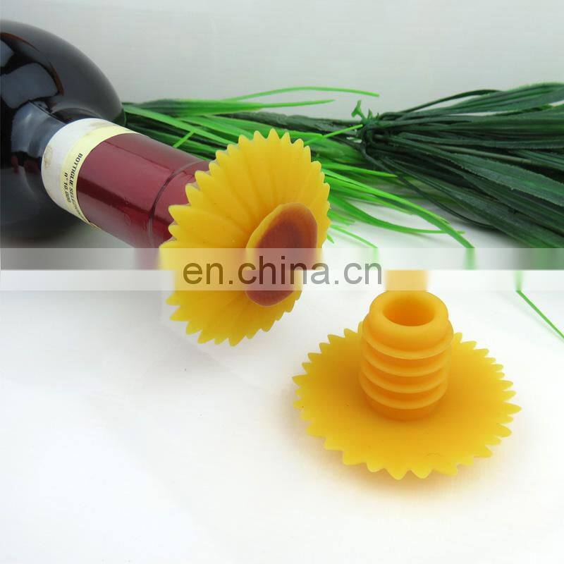 Perfect for Wine Champagne Beverage Beer Sunflower Shape Silicone Wine Bottle Stopper