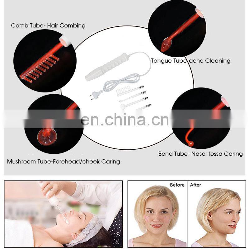 Skin Care Portable High Frequency Electrotherapy Spot Acne Remover Facial Kit Beauty Massager Device