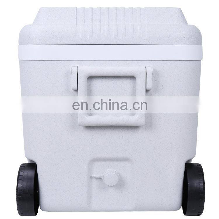 50L Heavy Duty Wheels Large Water Plug Portable Outdoor Ice Chest Cooler Box