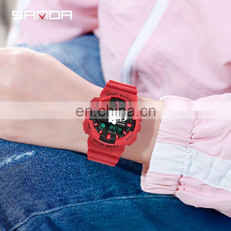 SANDA 1061 Men Digital watch swimming 50m Waterproof Timing Week Display Alarm Clock simple watch