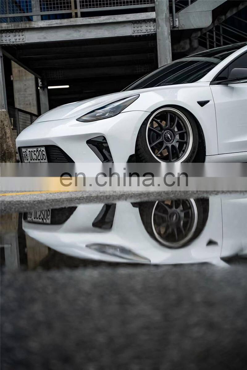 Runde New Arrival For Tesla model 3 Upgrade Hacker Robot Wide Body Kit Hood Front Rear Bumper And Lip Spoiler