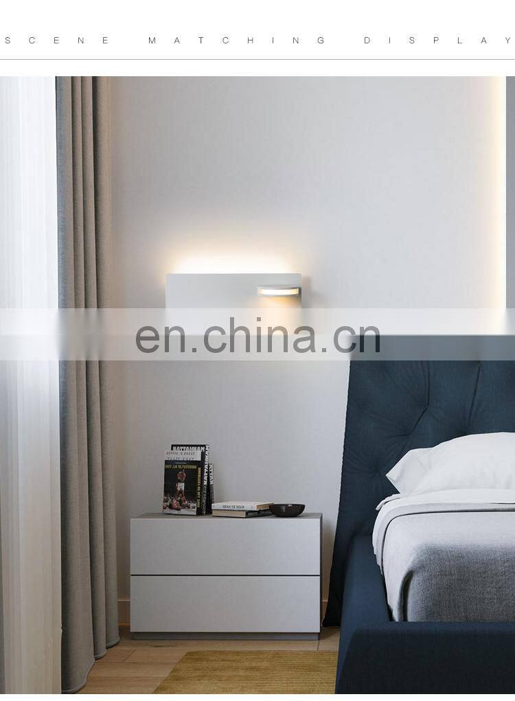 Bedroom Nordic Europe Indoor Mounted Modern Bedside Usb Charger Led Reading Light Wall Lamp With Wireless Charger