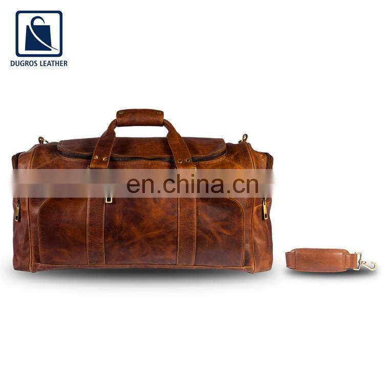 Lightweight Top Quality Stylish Fashion Gym Leather Duffel Bag for Men