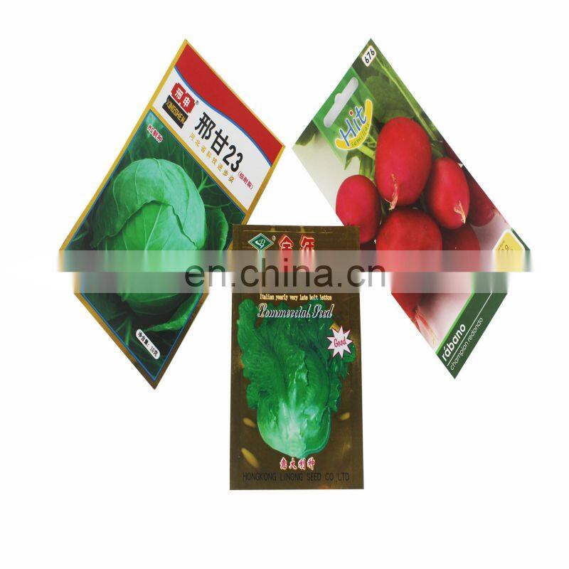 Custom printing three side seal paper agricultural seeds packaging bag