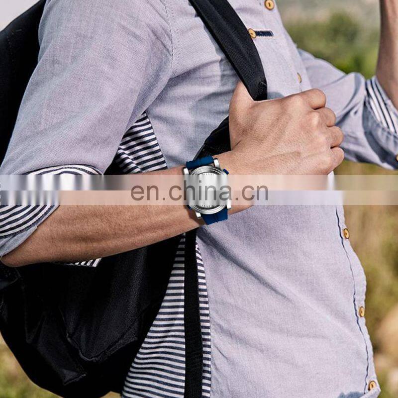 Small Order 50PCS Factory Direct Men's Watch Chronograph Silicone Band Alarm Watches Man Sport Wristwatch