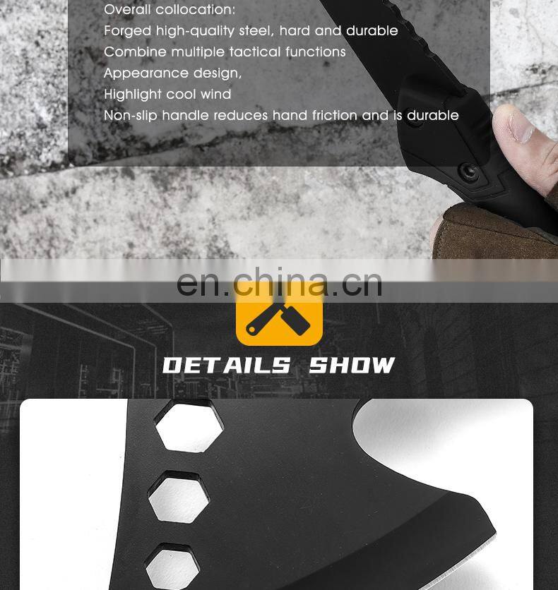 All black innovative multi-functional axe outdoor camping survival tool Axe hammer rubber handle anti-skid