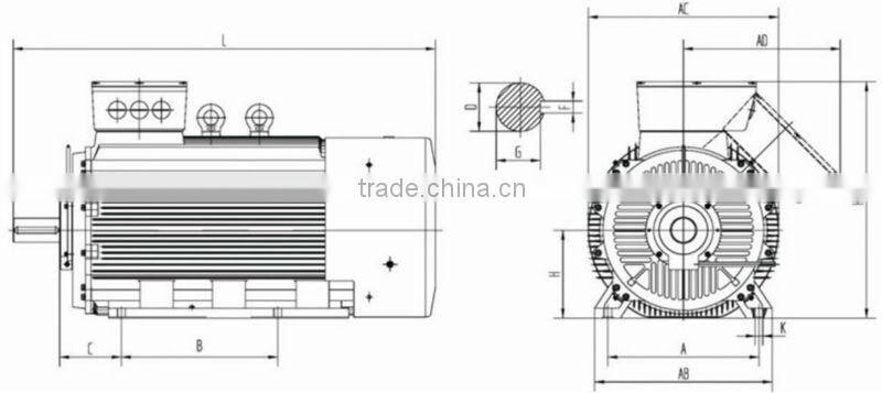 Y3 series low voltage and big power three phase universal motor big