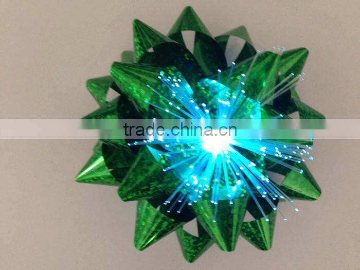 3 bows per blister LED present ribbon bow with 7 colors change for Christmas Decoration