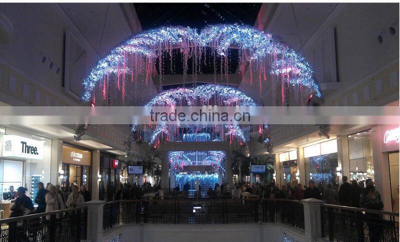 Across street light for outdoor light decoration feather motif