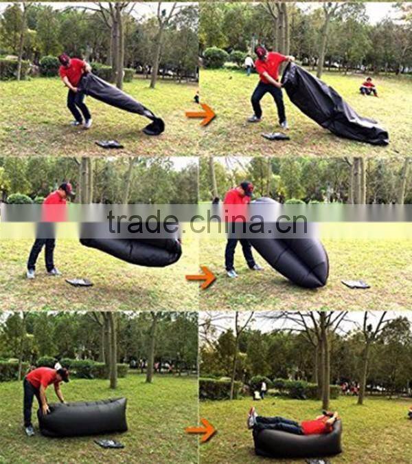 Outdoor Inflatable Lounger, Nylon Fabric Beach Lounger Convenient Compression Air Bag Hangout Bean Bag Portable Dream