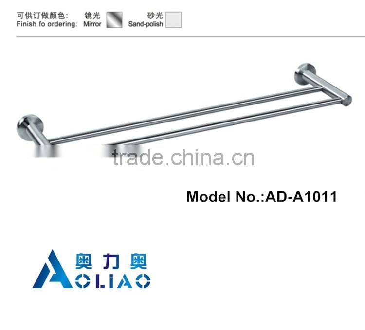 High quality hot sell Bathroom hardware accessory stainless steel wall-mounted bathroom double rod towel rack
