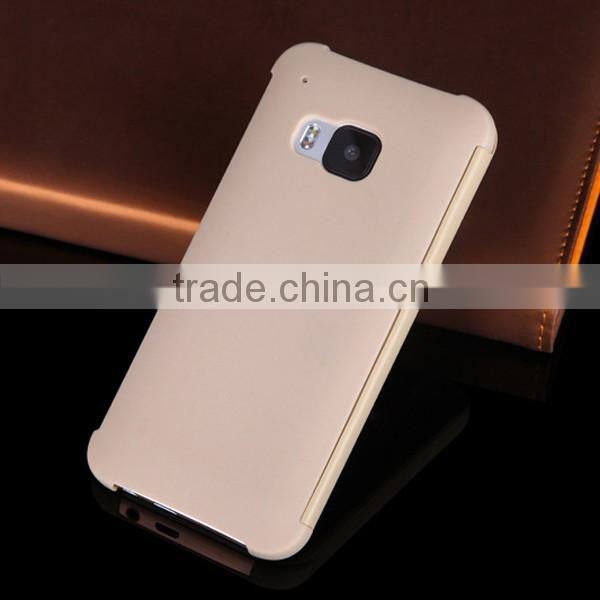 High quality full official functions dot view holder flip cover case for htc one m9 , smart view case for htc one m9