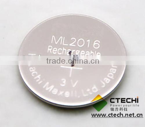 rechargeable button cell ML2016
