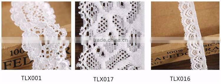 Double Sizde 1.14" Facotry Wholesale Cheap Crochet Natural White 100% Korean Lace Fabric for Graments Accessory