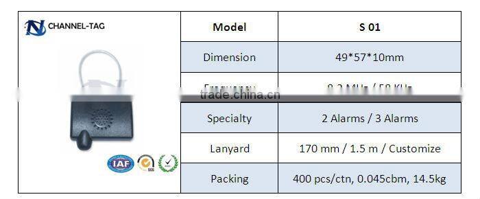EAS Security hard tag 2 alarm tag shoes lock