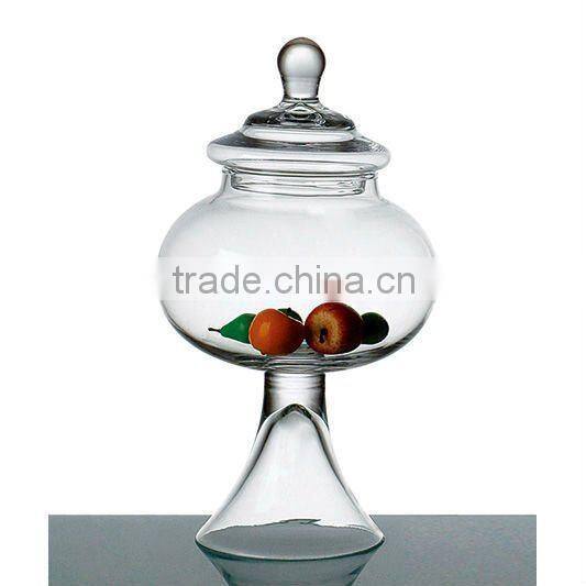 Clear Footed Glass Jar with Lid