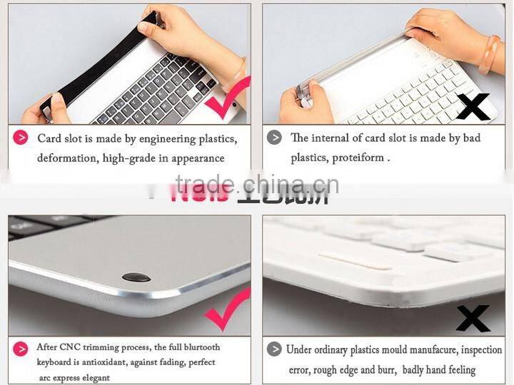 2016 Ultra thin aluminium alloy bluetooth keyboard for iPad 2/3/4 Tablet PC wireless keyboard