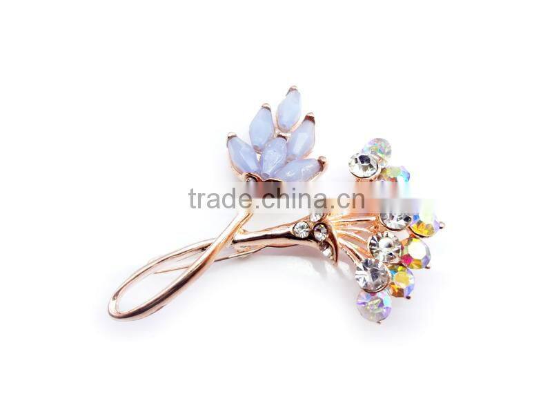 Bicycle Design Decorated Big Glass Stones Hair Pin For Girls