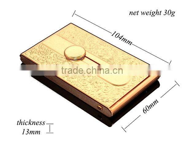 Push Up Push Down Button Folding Anodizing Gold Aluminum Knurling Business Metal Automatic Card Holder