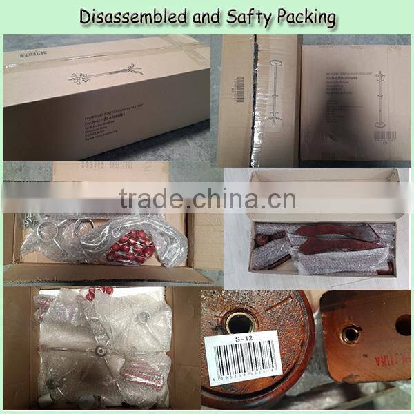 Wood veneer finish aluminum coat rack (9509#)