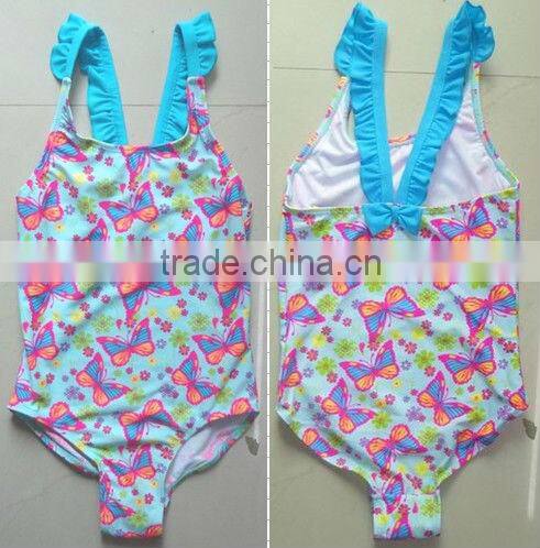 Good quality nylon girls one piece swimsuit