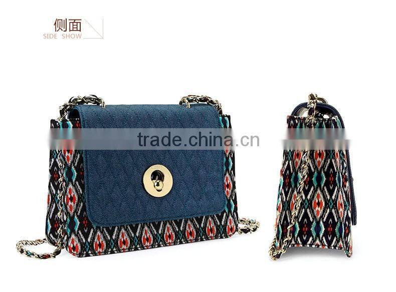 Wholesale fashion denim jeans women cross body bags / canvas shoulder bag